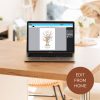 Using your home computer you can edit your personalized templates through templett.com